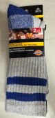DICKIES WORK SOCKS MENS FULL CUSHIONED - 2 PK - BLUE/BLACK/GREY- 10-13