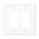 EATON 2 GANG WHITE DECORA WALL SWITCH COVER PLATE