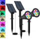Solar Spotlights, T-SUNUS Color Changing 7 LED Waterproof Outdoor Garden - 2PK.