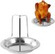 BBQ Chicken Grill Roaster Rack, Folding Stainless Steel Beer Can Chicken Holder