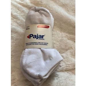 PAJAR CANADA LADIES HALF CUSHIONED LOW CUT WHITE SOCK 6 PK. - SIZE 9-11
