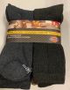 DICKIES WORK SOCKS FULL CUSHIONED FOOT 6 PK - (SIZE 10-13) GREY/BLACK