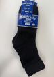 MENS LOOSE FIT TOP  DIABETIC ANKLE SOCKS - 3 PK. -10-13 - BLK