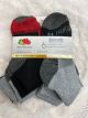 FRUIT OF THE LOOM BOYS 6PK BLACK ANKLE SOCK SZ-4-10 BAS02