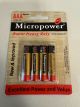 MICROPOWER 4CT BATTERIES AAA  - MSRP$2.97***BEST DATE PASSED