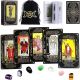 Fofeadm Tarot Cards Set with Guide Book/Linen Carry Bag/Chakra Stones, 